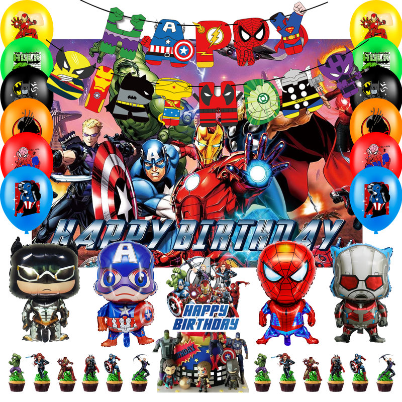 Superhero Birthday Party Supplies, 37 Pcs Superhero Party Decorations Set