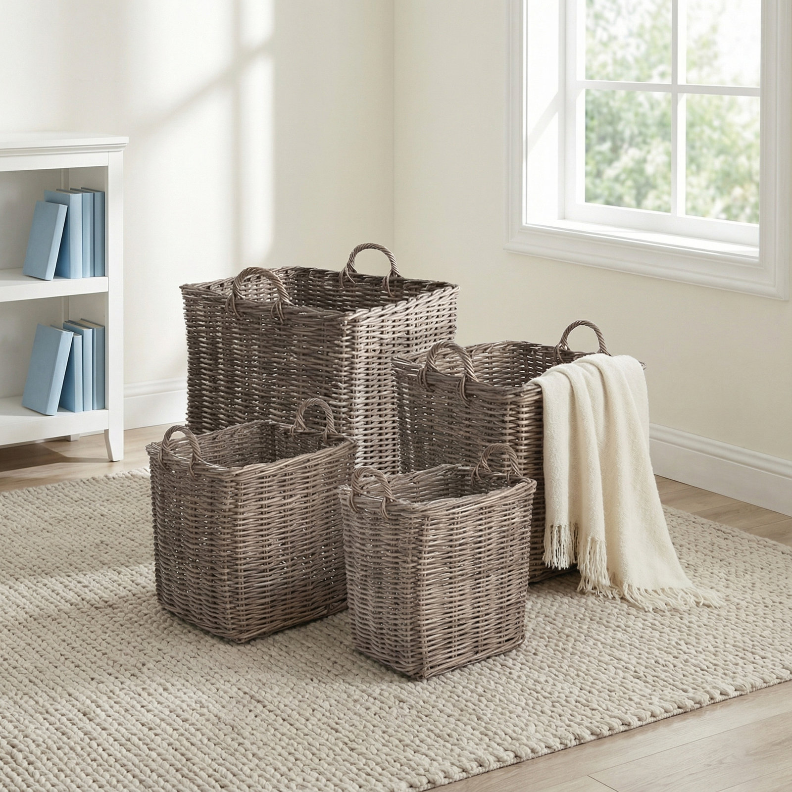 Handmade Coastal Seagrass Decorative Basket - Set of 4