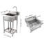 21.7'' L x 19.7'' W Silver Free Standing Laundry Sink with Faucet