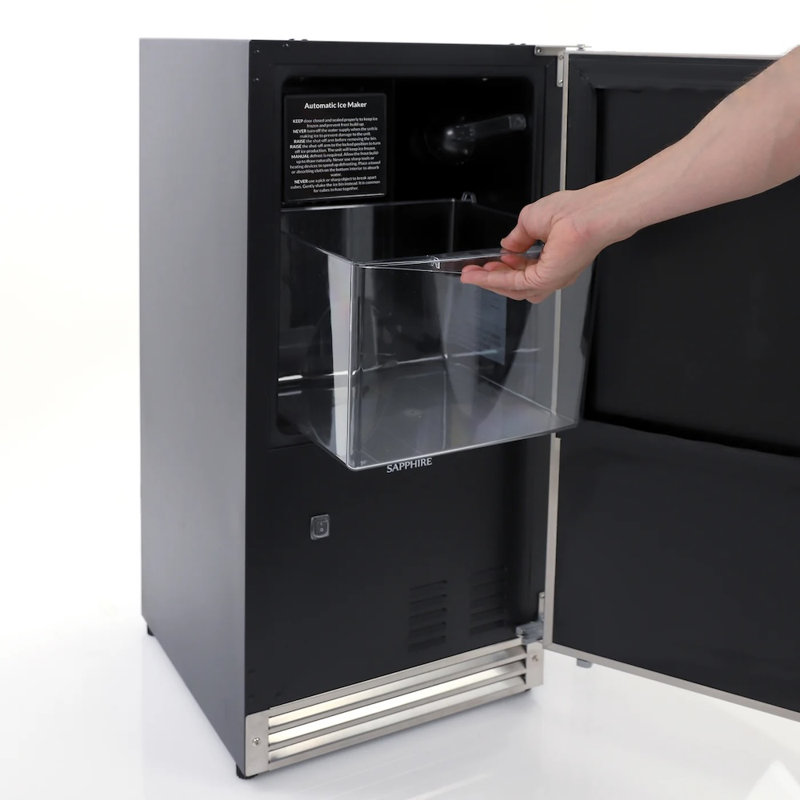 Sapphire 15" Stainless Steel Indoor/Outdoor Ice Maker