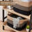 Woven Storage Baskets With Handles, 3-Pack Rectangular Decorative Organizer Bins For Shelves, Closet, Toys, Books And Nursery
