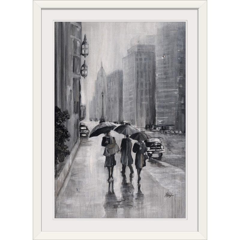 «Anne Umbrellas» par Anneice, H 26 po x l 20 po x P 1 po, Cadre blanc