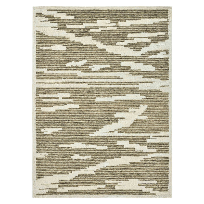 Lupo Modern Handwoven Flatweave New Zealand Wool Area Rug, Rectangle 8' x 10'