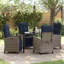  Ensemble de salle à manger de jardin avec coussin 5 pièces en rotin de polyester gris-823979765-823979772-823979773