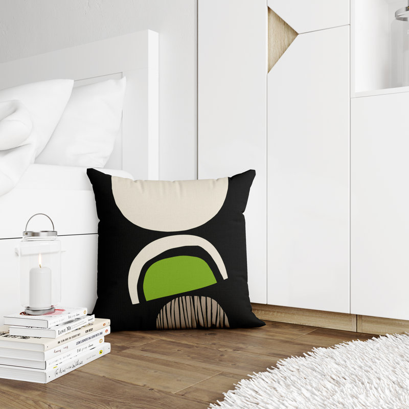 Jeté carré / extérieur en polyester Chamu, L 19 po x H 19 po, Chartreuse