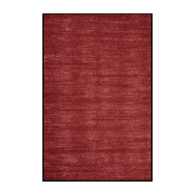 Tapis rouge uni lavable à la machine