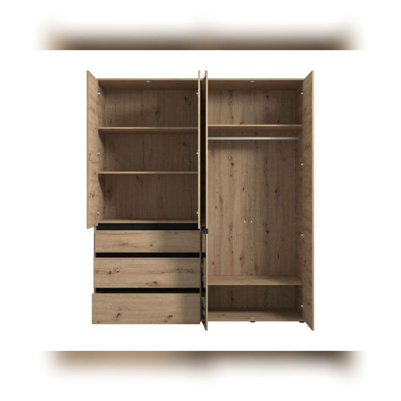 Solid + Manufactured Wood Wardrobe, Oak