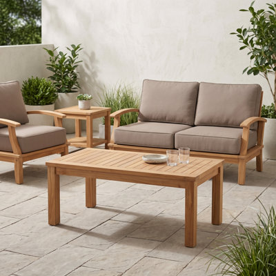Galvan Rectangular Teak Solid Wood Outdoor Coffee Table , 46.8 " W 23.4 " D