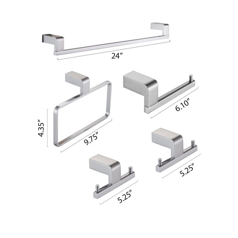 5 - Piece Bathroom Hardware Set, Brushed Nickel