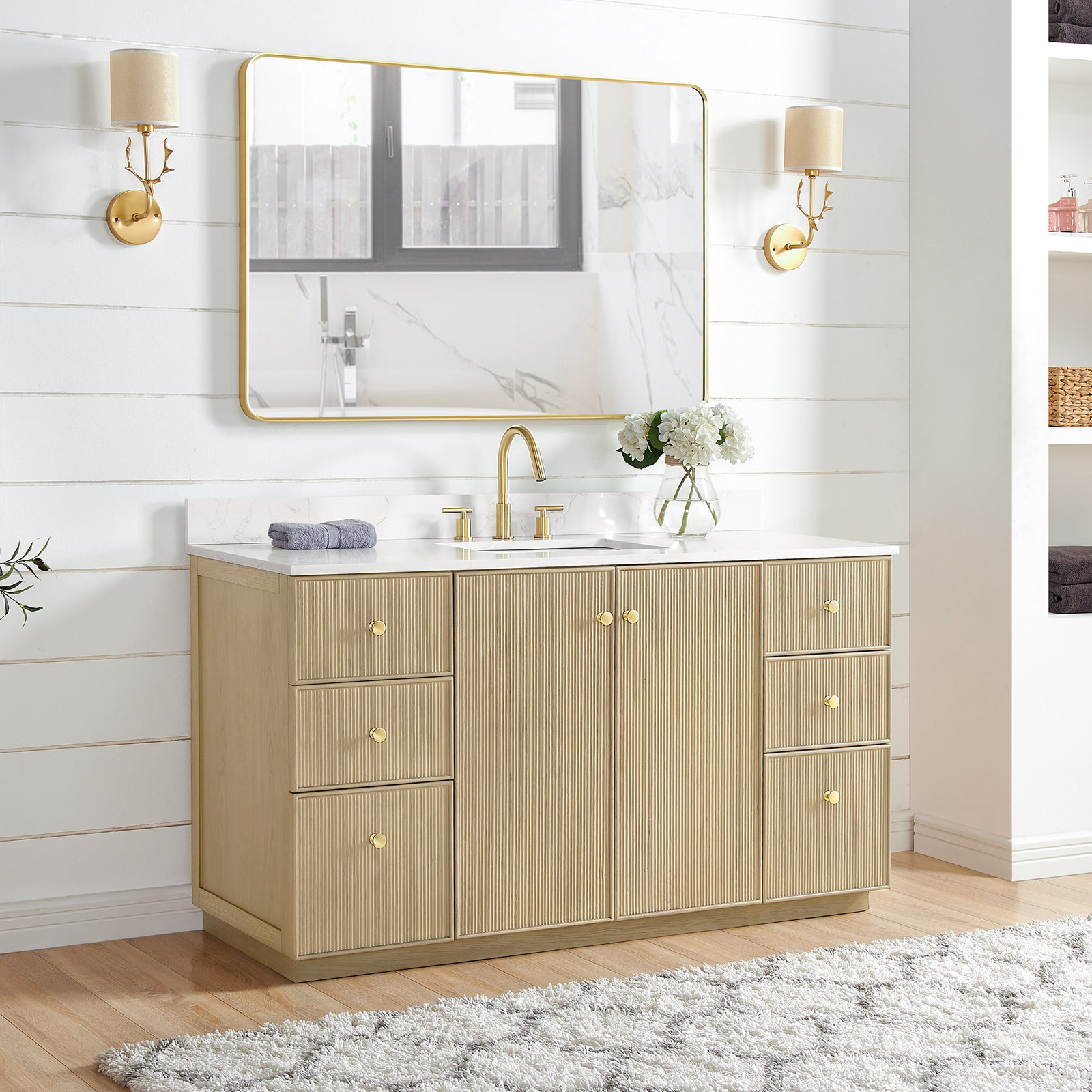 Amella 60'' Single Bathroom Vanity, Natural