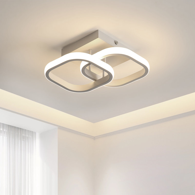 Luebbert LED Semi Flush Mount, White, 4000K