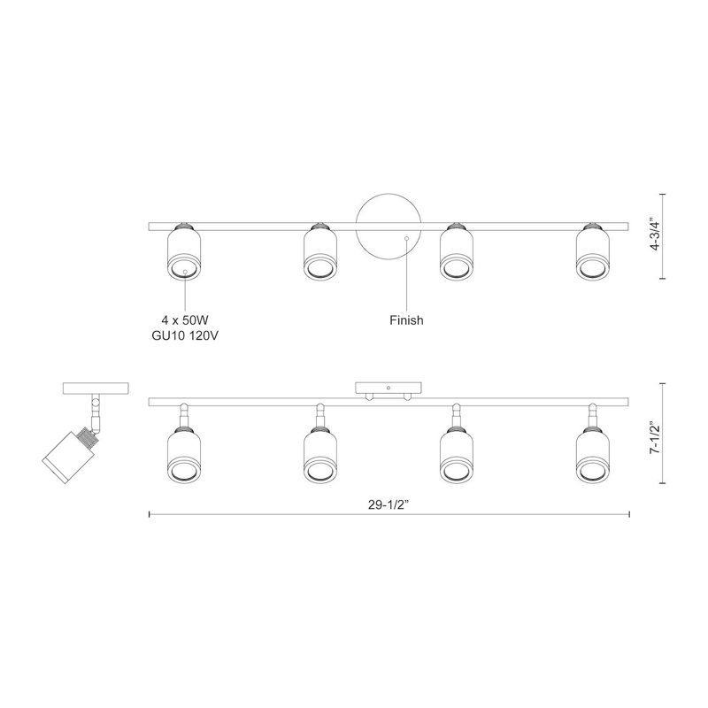 Belfast 29.5'' 4 -Light Track Kit
