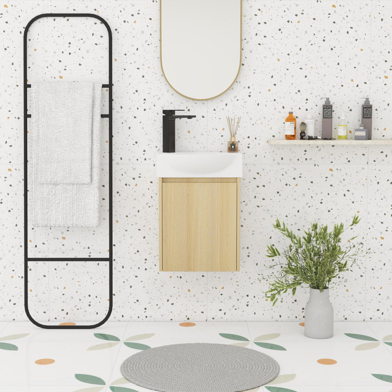 Ensemble de meuble-lavabo 16 po avec armoires 16 po, Chêne