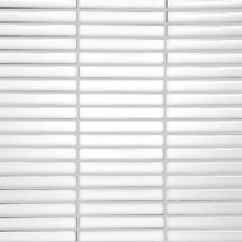 Sticks Porcelain 0.5x4 Mosaic, Crystal White