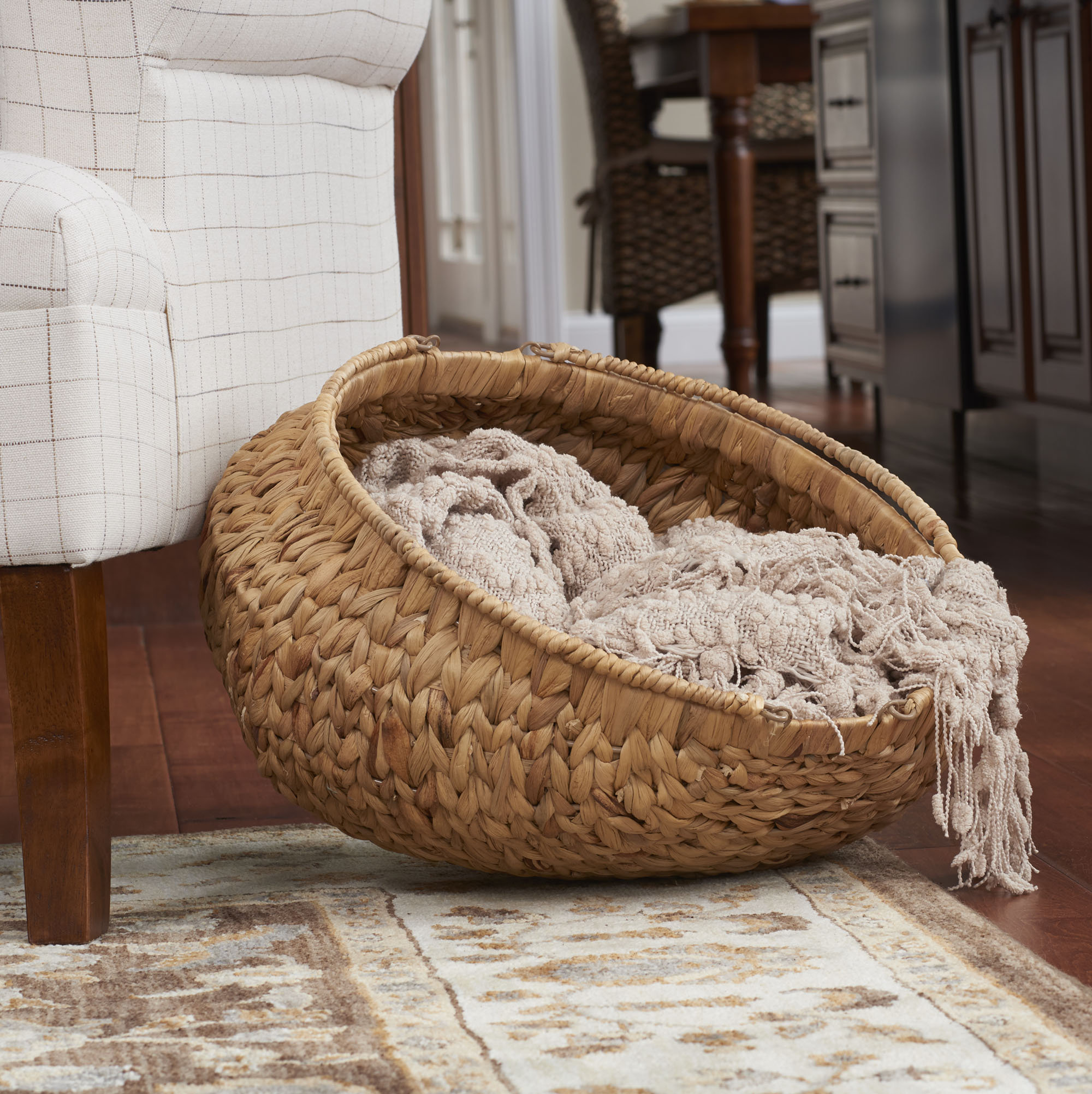 Household Essentials Decorative Round Wicker Basket & Reviews | Wayfair