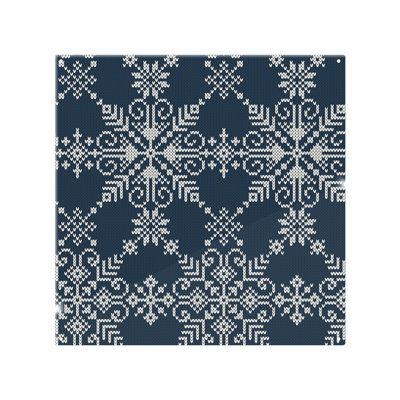 Knitted Pattern Of Snowflakes Dining Splash Back