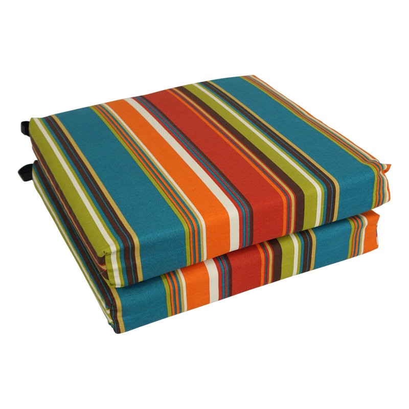 Indoor/Outdoor Adirondack Chair Cushion, Blue/Red, 3" H x 20" W x 19" D