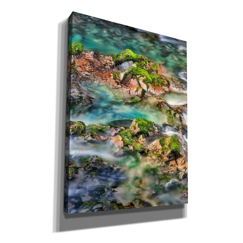 «Mossy Rocks» par Dennis Frates, art mural sur toile, H 54 po x l 40 po x P 1,5 po