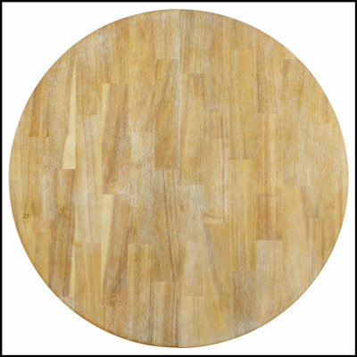 Farmhouse Round Extendable Dining Table with 16 Inch Leaf for Versatile and Stylish Kitchen and Dining Areas