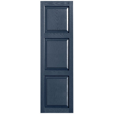Custom Three Panel Cottage-Style Raised Panel Vinyl Shutters Pair