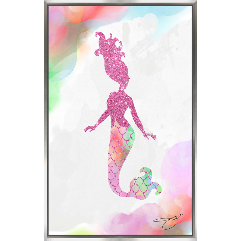 «Mermaid 2 (Vertical)» par Jodi - impression, Cadre flottant argent, H 63,5 po x l 39,5 po x P 2 po