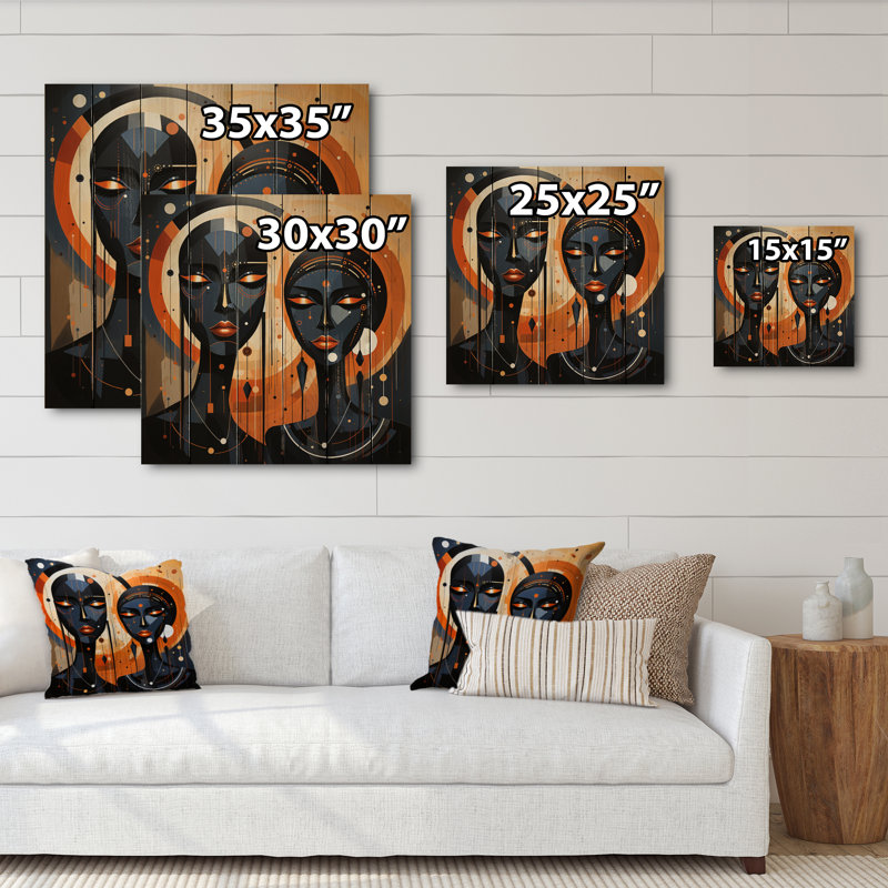 African Soulful I sur impression sur bois, H 30 po x l 30 po x P 0,78 po