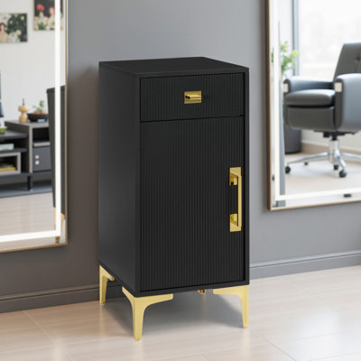 Free-Standing Storage Cabinet with Drawer & Adjustable Shelf