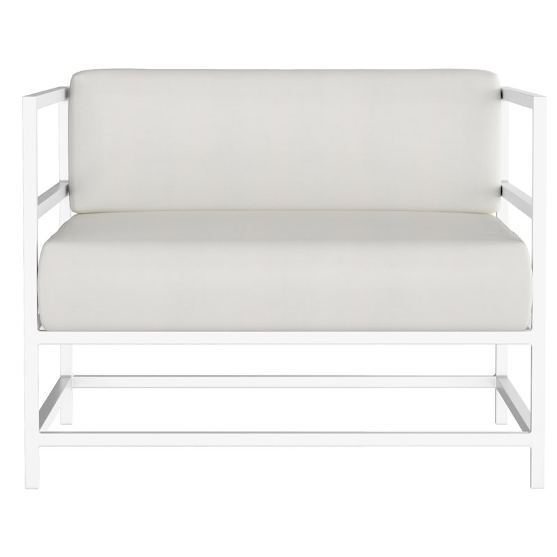 Fauteuil club Delano, non, Toile Sunbrella® régate, Blanc Tex