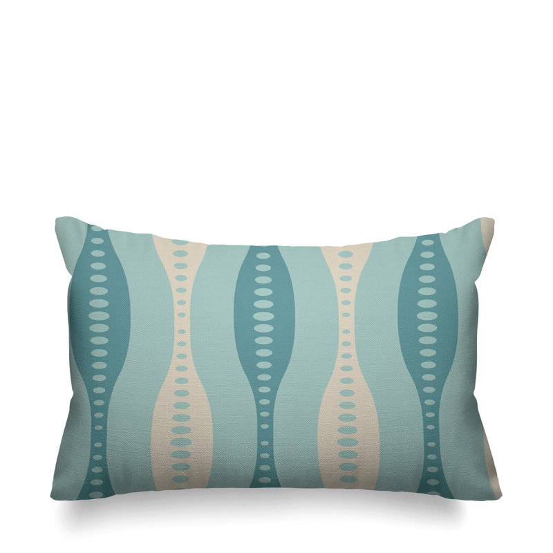 Jafa Abstract Outdoor Reversible Throw Pillow, Turquoise