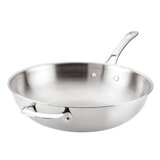 Anolon Everlast Tri-Ply Clad Stir Fry With Helper Handle, 12.5-Inch, Stainless Steel