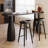 Black Straight Solid Wood Bar Table