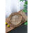Set Of 3 Round Decorative Brown Bamboo Woven Trays With Handles