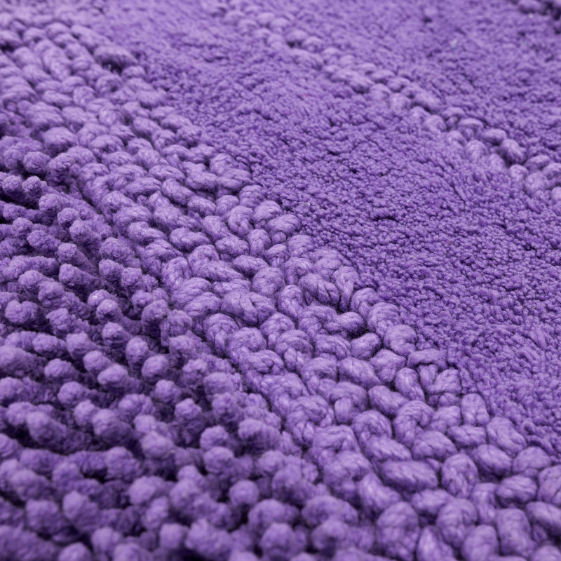 Laverne High/Low Stain/Fade Resistant Non-Slip Machine Washable Bath Mat, 24" W x 60" L, Fiesta Orchid
