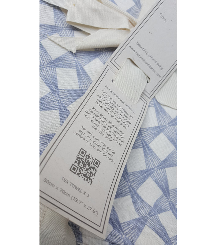 Thaksin Cotton Waffle Kitchen Towel, Blue