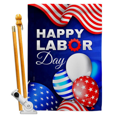 Double Sided 40'' H x 28'' W Polyester Independence Day Flag Set