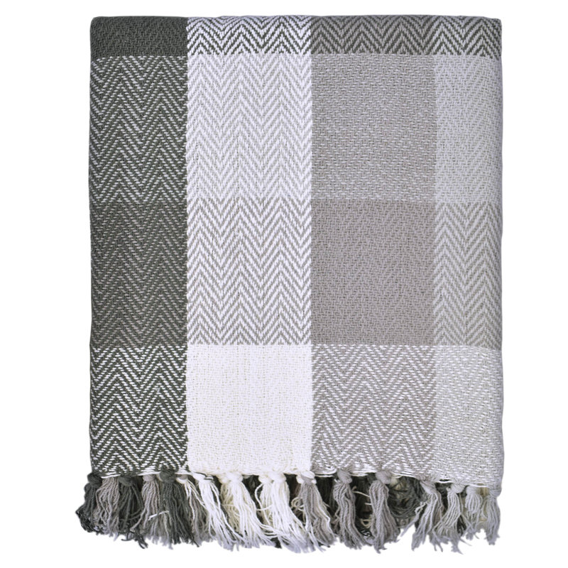 Jeté 100% coton Martine, Gris, l 80 po x P 60 po