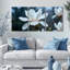 Ensemble de 3 tableaux sur toile tendue, motif « Gouttes de pluie et fleurs de magnolia blanc », pour la décoration du salon et de la chambre.-1787881301