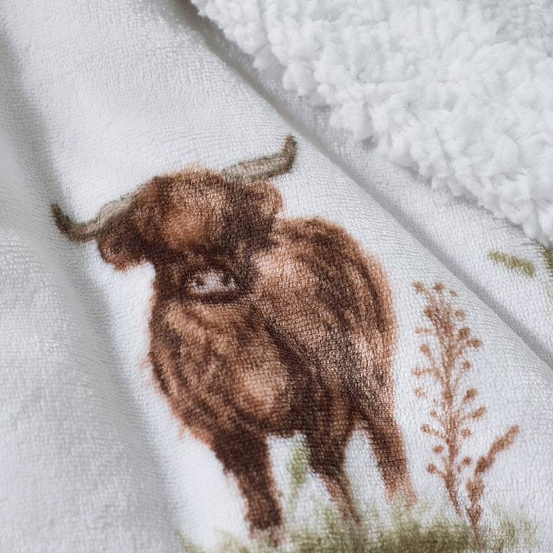 Angus Highland Cow Cosy Fleece Blanket Throw