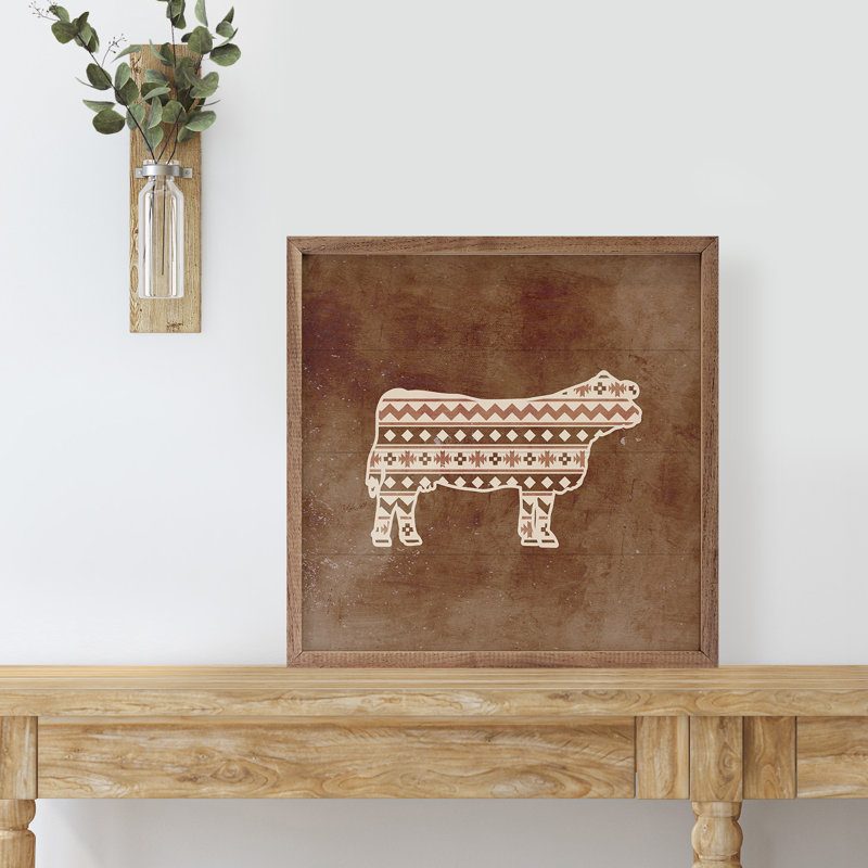 Pattern Western Cow, 8" W x 8" H