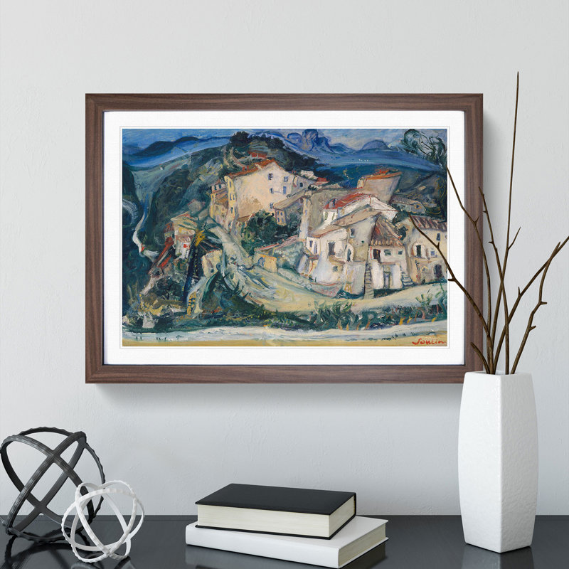 View of Cagnes by Chaim Soutine - Picture Frame Painting, Walnut, 36cm H x 48cm W x 2cm D