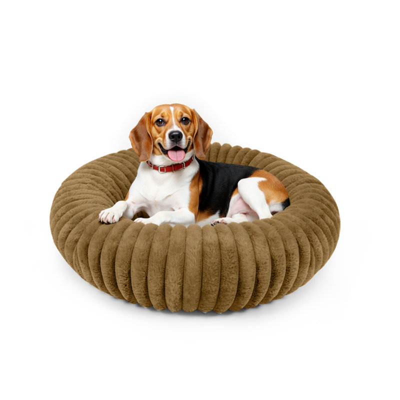Lit pour chien Calming Donut, Moyen (H 7 po x l 30 po x P 30 po), Tanné