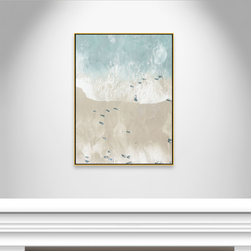 «Lay Out On The Beach I Print» par Milli Villa, L 37,5 po x H 49,5 po, Flotteur doré