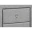 Upholstered Grey Linen Nightstand - 2 Drawers, Bedroom Accent Piece Table Drawer
