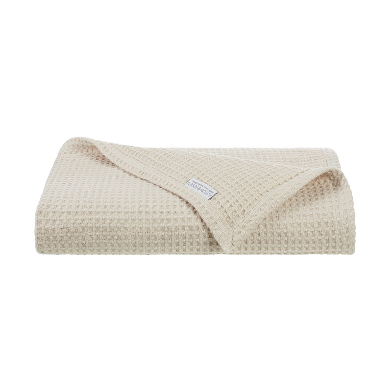 Couverture en coton Waffle Weave, Simple, Beige