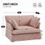 Fauteuil d'appoint surdimensionné en chenille 47,2 po Chenille Fabirc-2143258886