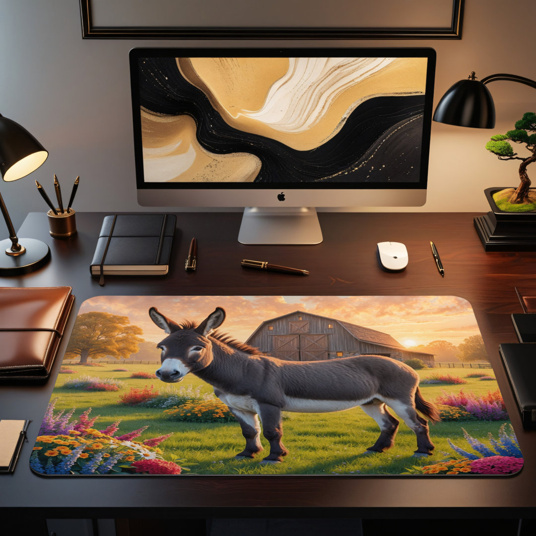 Donkey Meadow Sunset Desk Mat