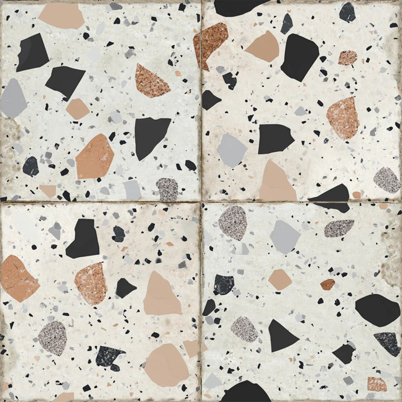 Carreau de mosaïque auto-adhésif en vinyle l 7 po x L 7 po, White/Linen