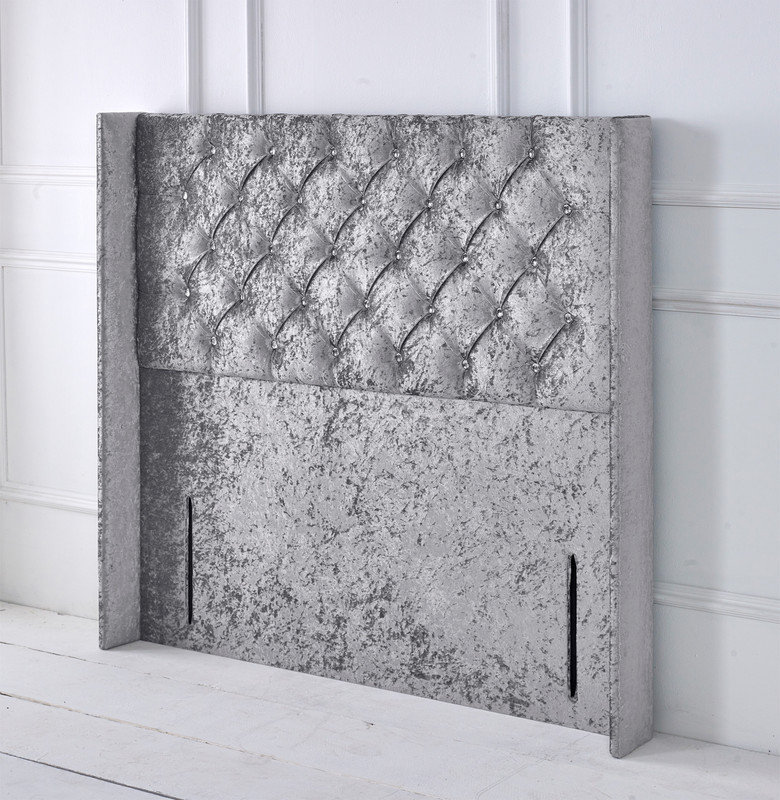 Upholstered Velvet Headboard, Single (3'), Grey