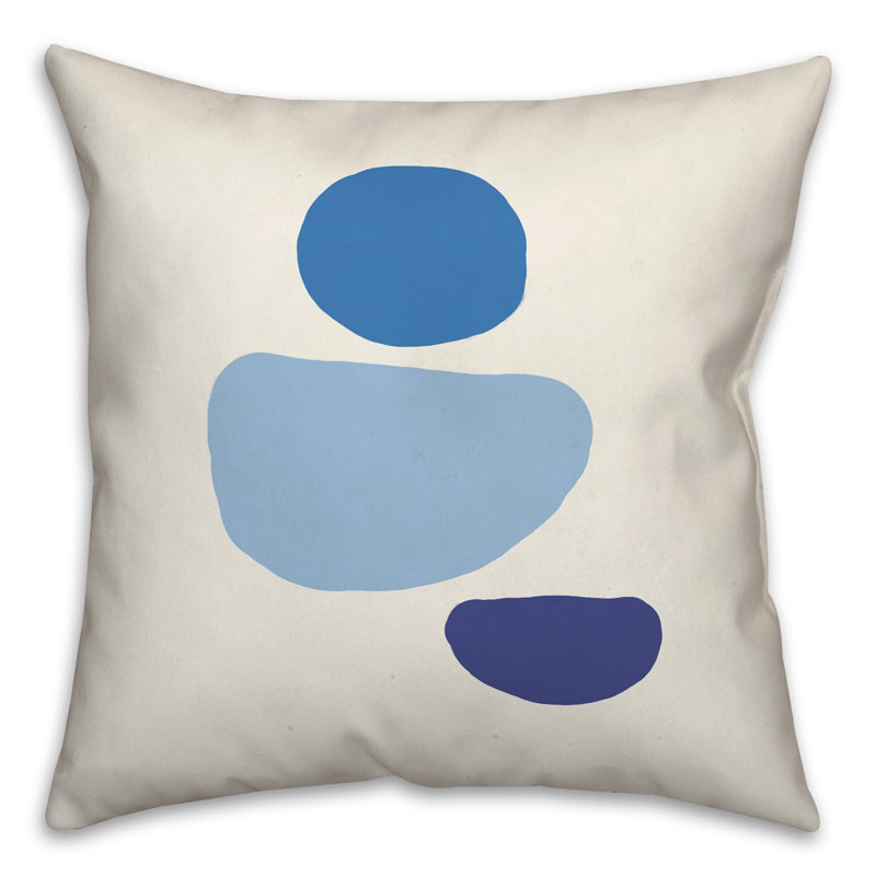  Coussin Blue Abstract Shapes 3, 18 po x 18 po