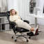 Fauteuil de bureau à 6 points de massage, chaise de bureau avec télécommande, noir-1360098095
